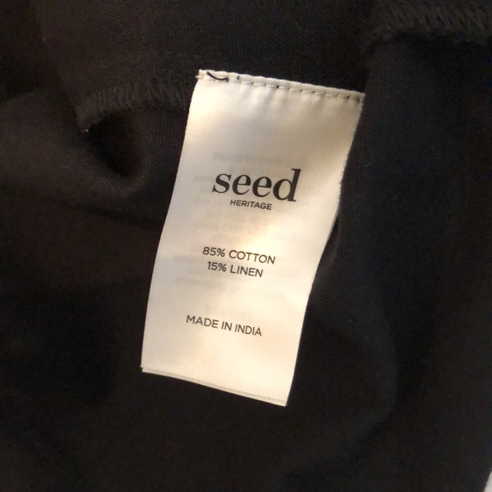 SEED HERITAGE Black ‘Off Shoulder Frill dress’, cotton linen blend, wrap, Size 6 - Picture 13 of 16